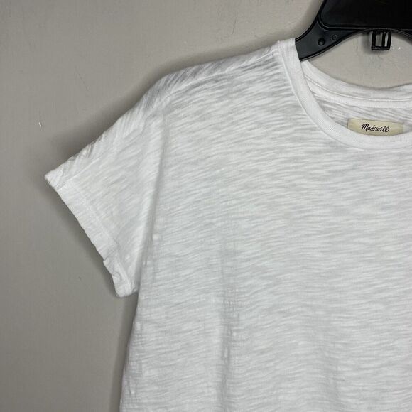 MADEWELL Tee Women Small Dolman-Sleeve White Slub Cotton Crewneck T-Shirt NP760 - Picture 6 of 14